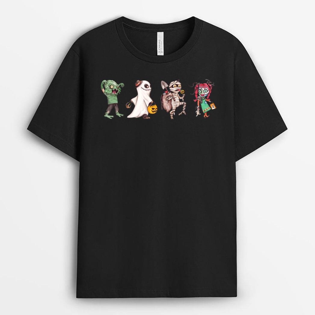 Halloween kids Ghost Scary Pumpkin Mummy with Candy T-Shirt