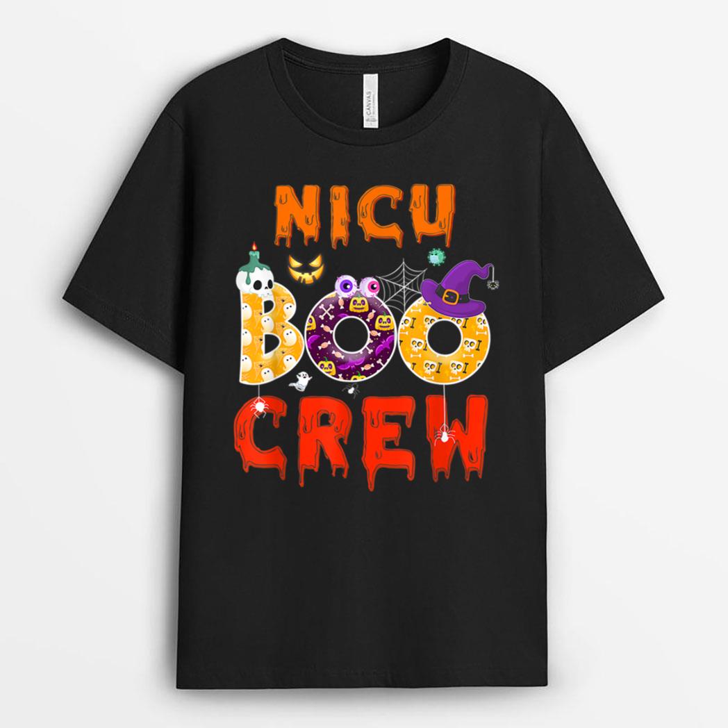 Halloween NICU Nurse Boo Crew Funny Gift Nursing T-Shirt