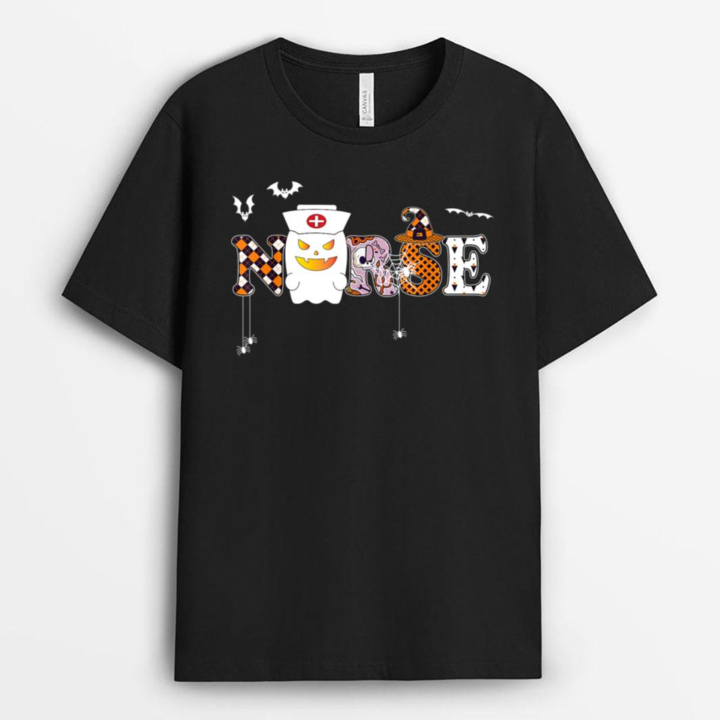 Halloween Nurse Nursing Cute Health Worker Ghost Costume T-Shirt