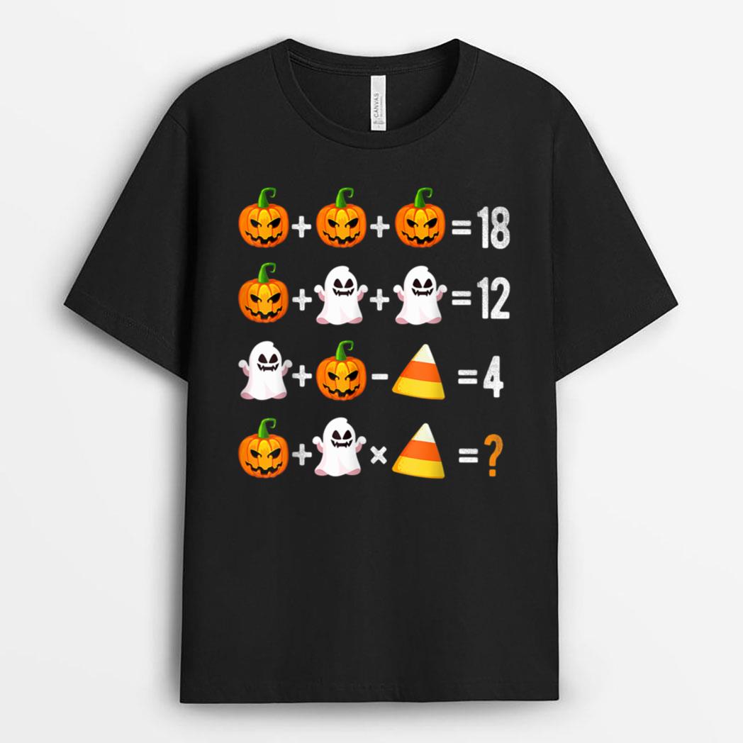 Halloween Order of Operations Quiz Math Teacher pumpkin Ver 1 T-Shirt