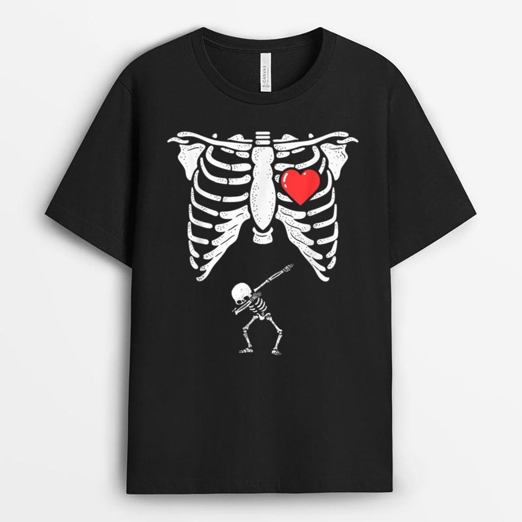 Halloween Pregnancy Tee  Mom  Wife Skeleton Dabbing T-Shirt