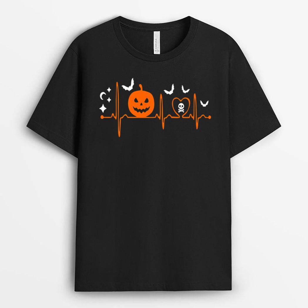 Halloween Pumpkin Heartbeat Halloween Costume T-Shirt
