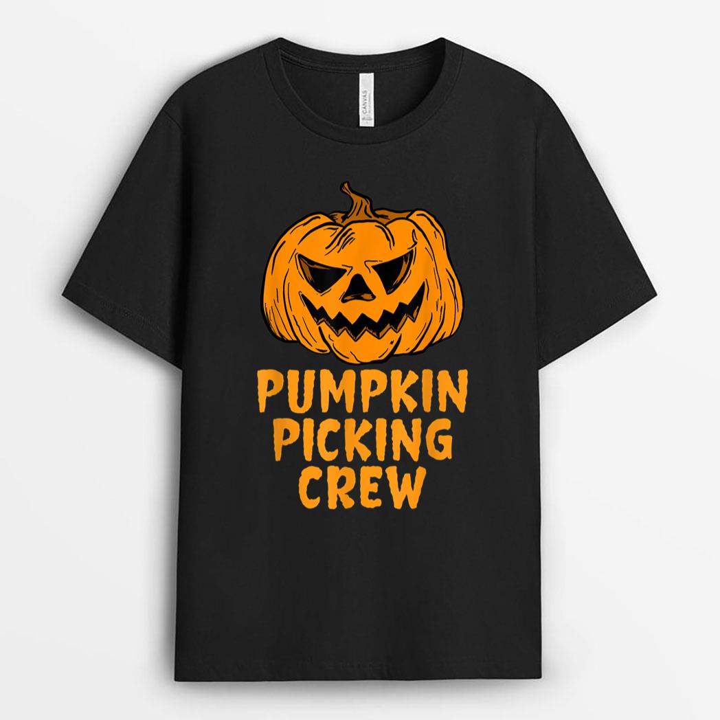 Halloween Pumpkin Picking Crew  Outfit Toddler Baby Kids T-Shirt
