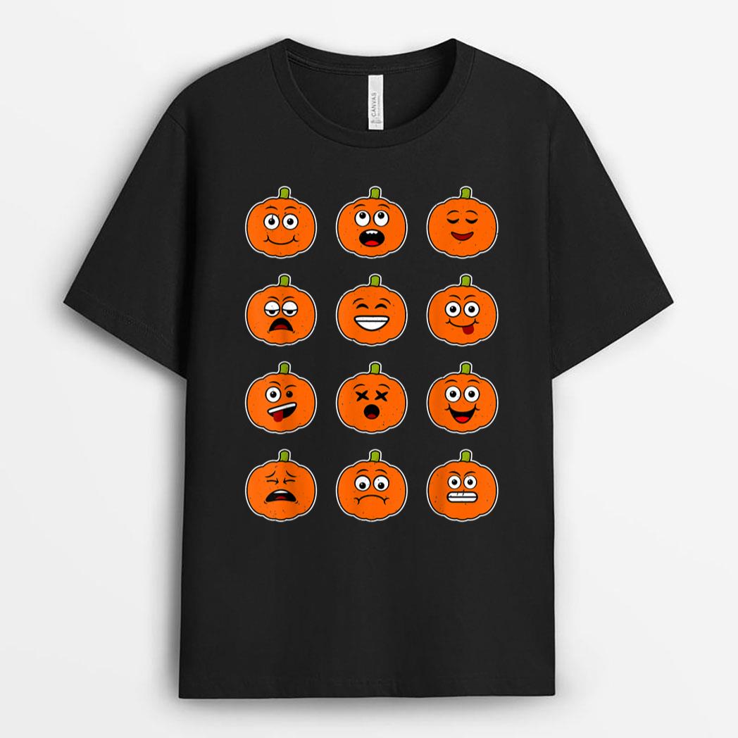 Halloween Pumpkins Emotions Boys Girls Kids Guys Halloween T-Shirt