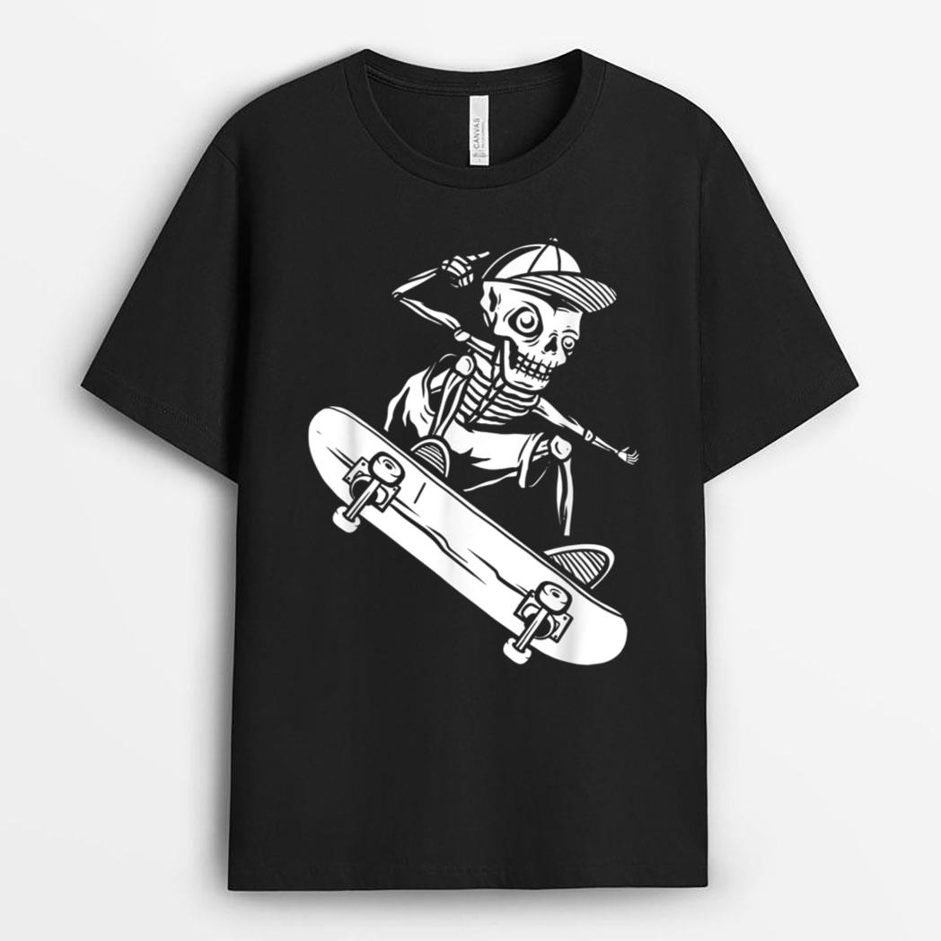 Halloween Skateboard Skeleton Halloween Skateboarding Skill T-Shirt