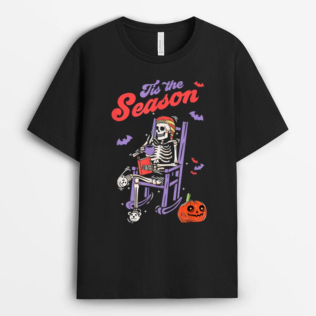 Halloween Skeleton Coffee Tis The Season To Be Creepy T-Shirt