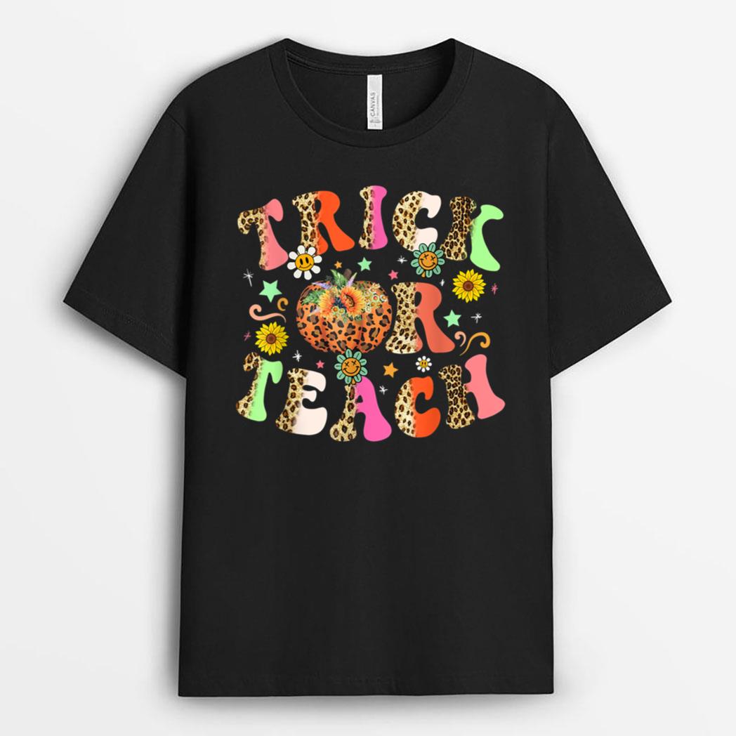 Halloween Trick Or Teach Leopard Costume Teacher Halloween T-Shirt