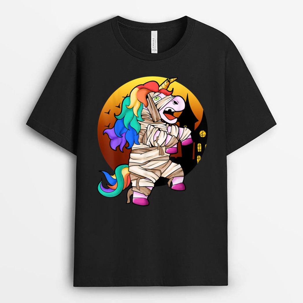 Halloween Unicorn Shirt Zombie Walking Kids Boys Girls T-Shirt