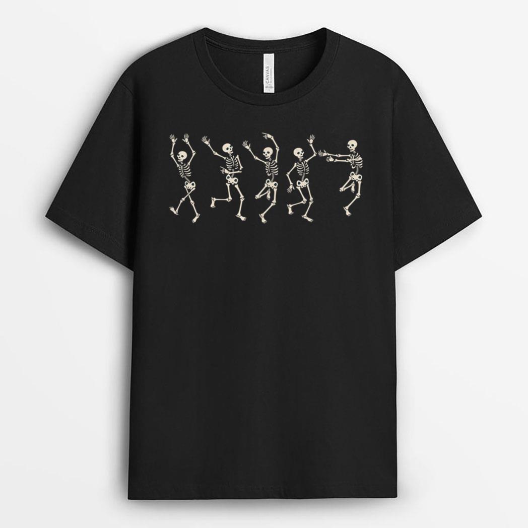 Halloween Vintage Skeletons Dancing T-Shirt