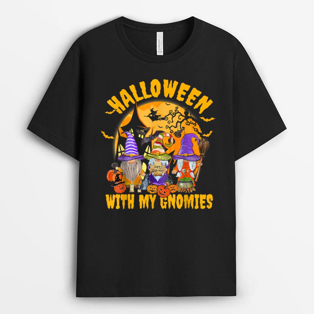 Halloween With My Gnomies Witch Spooky Costume T-Shirt