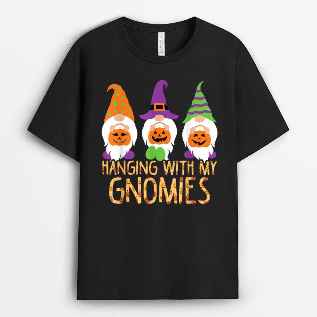 Hanging With My Gnomies Funny Halloween Gnomes Costume Kids Ver 1 T-Shirt