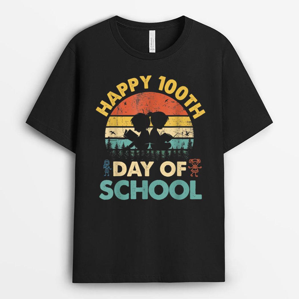 Happy 100th day of school teacher - Reading Book Design T-Shirt
