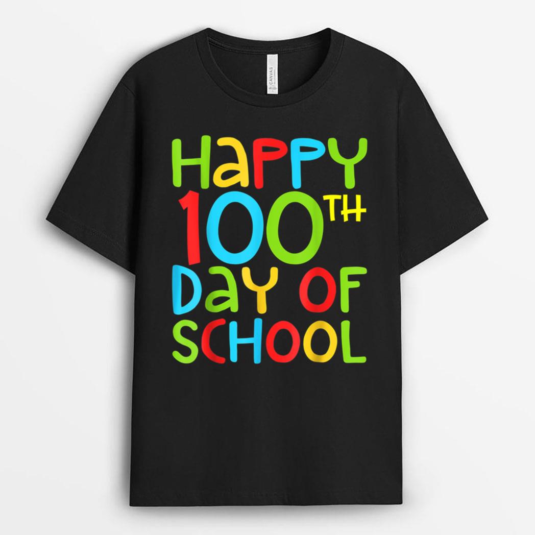 Happy 100th Day of School Teacher Colorful 100 days Smarter T-Shirt