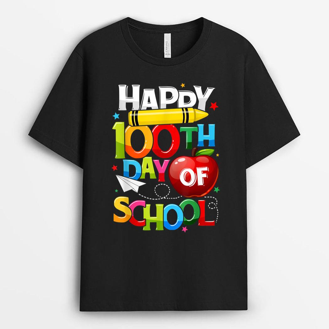 Happy 100th Day Of School Teacher Rainbow - 100 Days Smarter T-Shirt