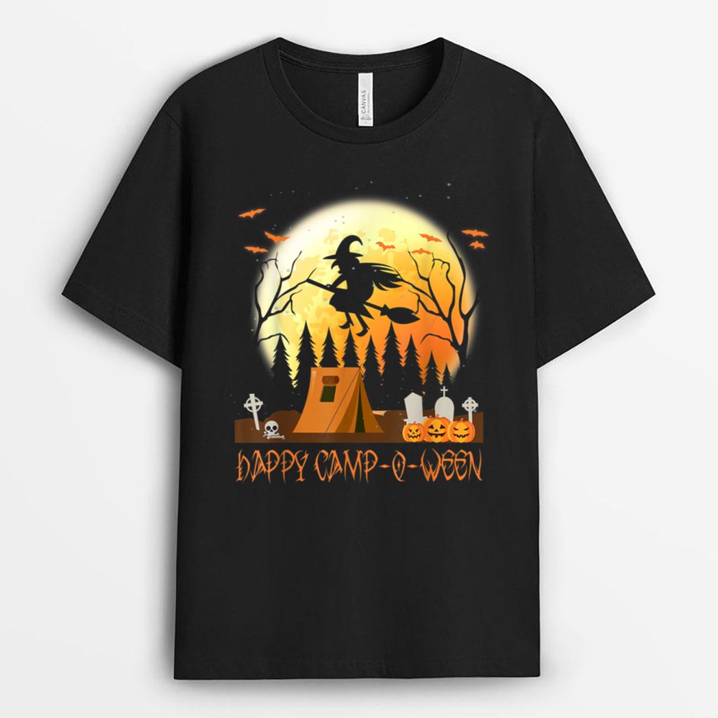 Happy Camp-O-Ween Halloween Camping Camper Witch T-Shirt