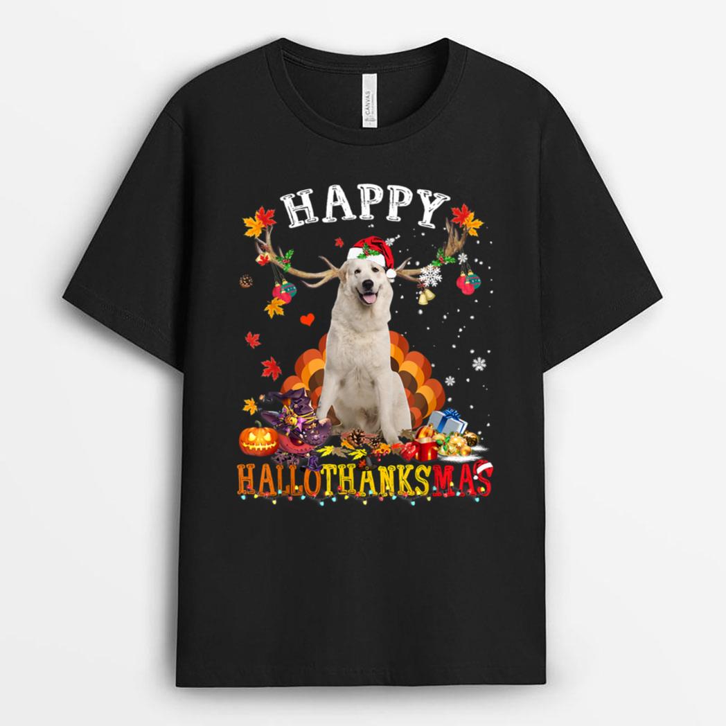 Happy Hallothanksmas Great Pyrenees Dog Halloween T-Shirt