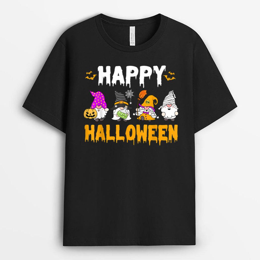 Happy Halloween Gnomes Decorations Cute Pumpkin T-Shirt
