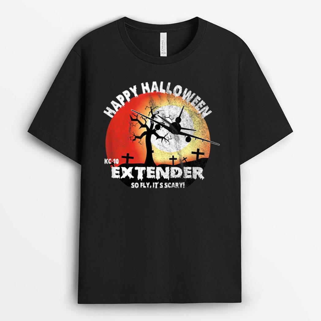 Happy Halloween KC-10 Extender Airplane Orange Sunset T-Shirt