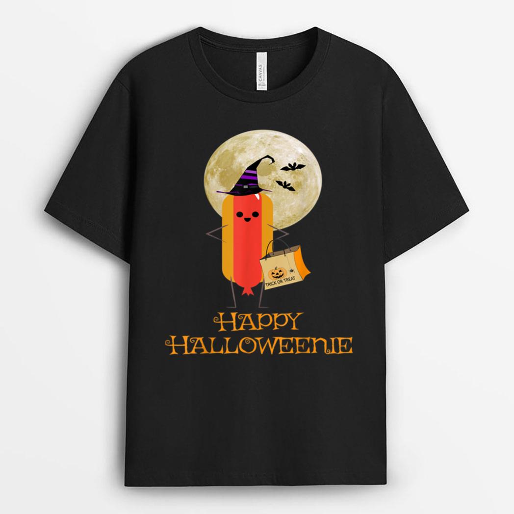 Happy Halloweenie Funny Hot Dog Halloween T-Shirt