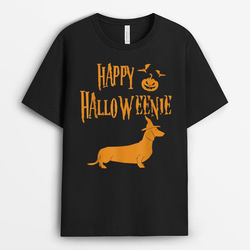 Happy Halloweenie Halloween Dachshund Dog Lover Dad Mom T-Shirt