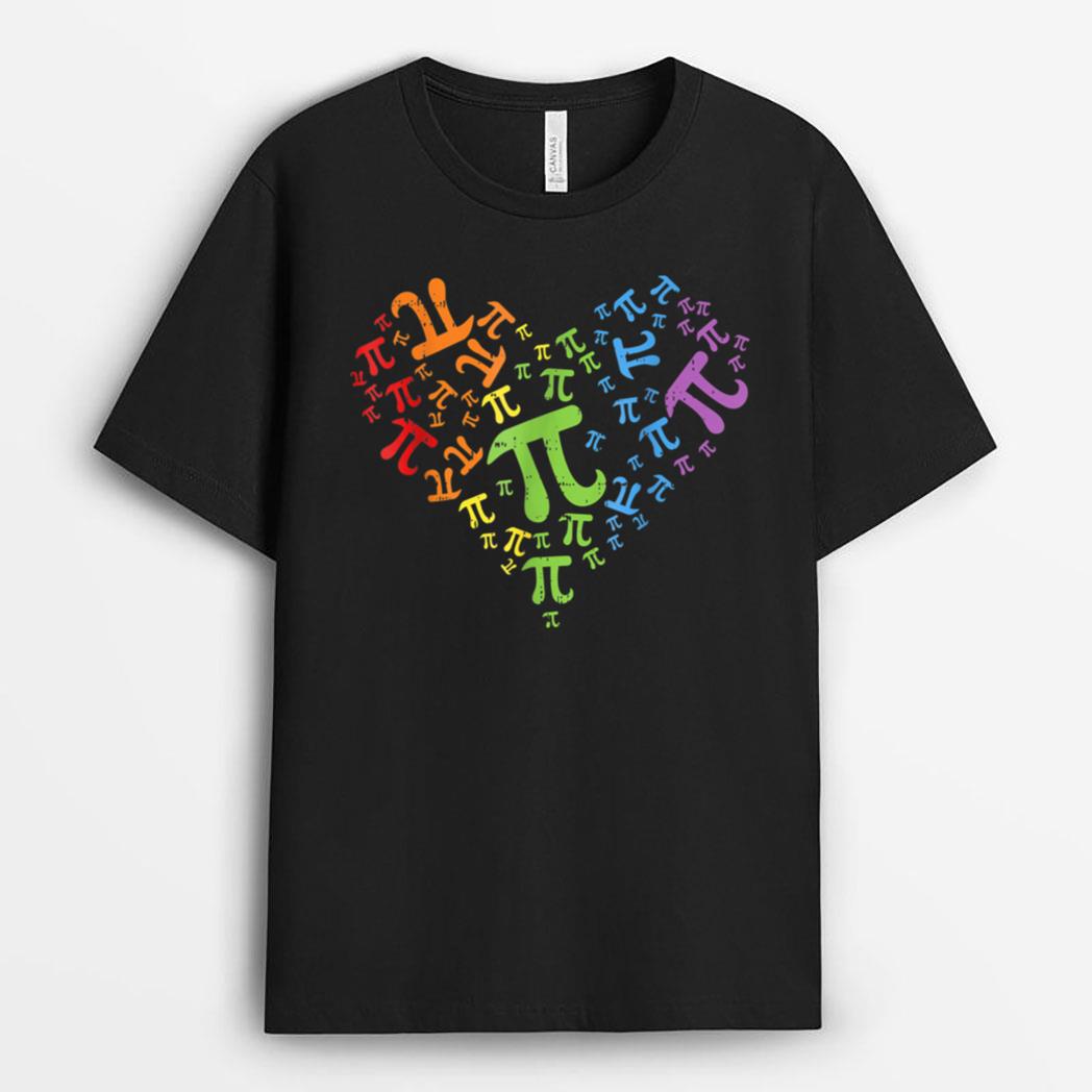 Heart Pi Day Funny Graphic Math Teacher for Women Kids Men T-Shirt