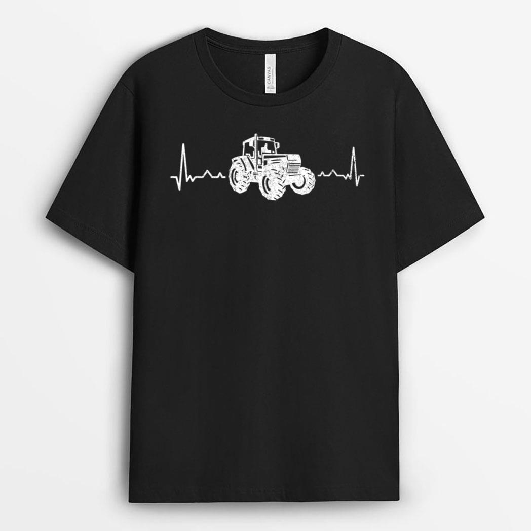 Heartbeat Tractor  Local Farm Lover Funny Farmer T-Shirt