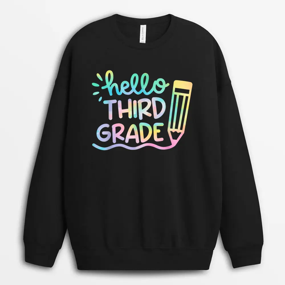 Hello 4th Grade Teacher Boys And Team Fourth Grade Girls Sweatshirt - Black