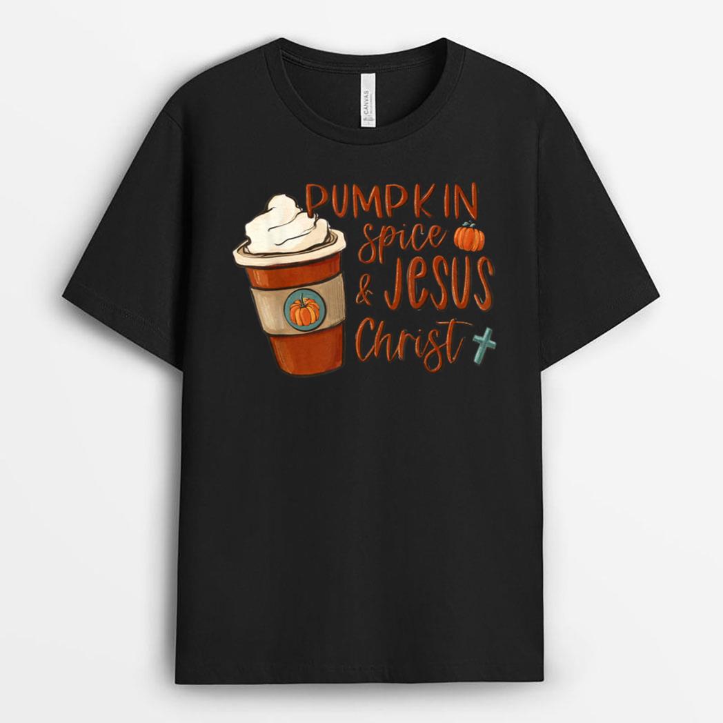 Hello Fall Pumpkin Spice & Jesus Christ Cute Coffee Lovers T-Shirt