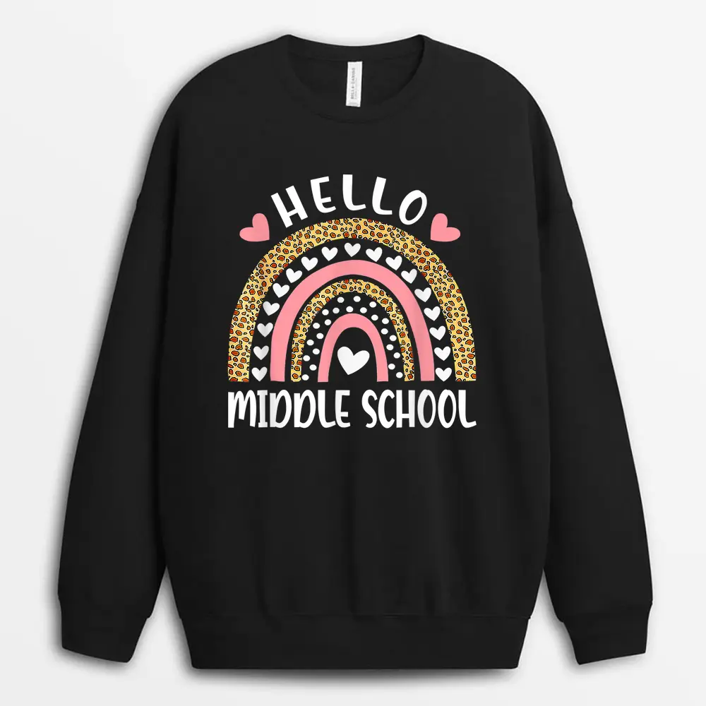 Hello First Grade Back To School Team 1st Graders Teachers Sweatshirt - Black