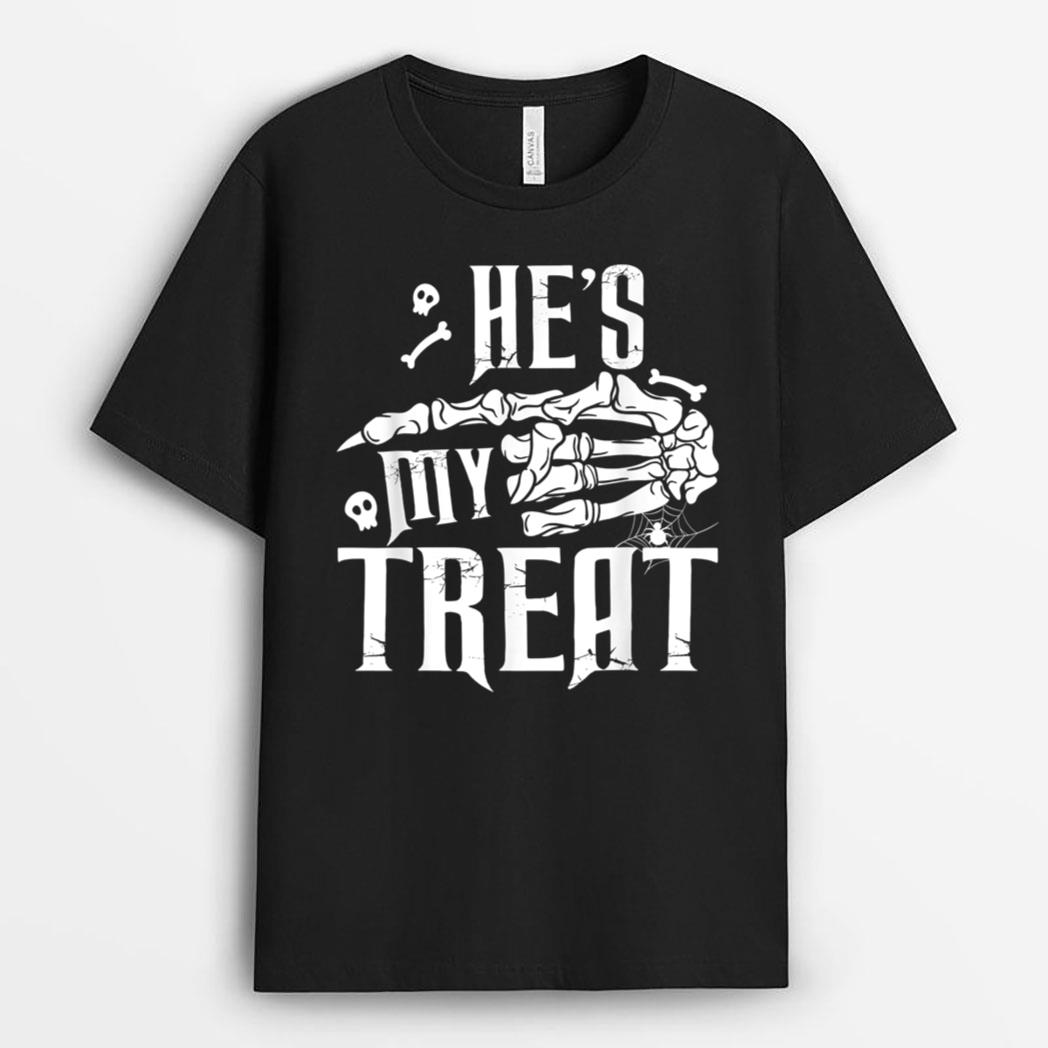 He's My Treat She's My Trick Halloween Matching Set Couple T-Shirt