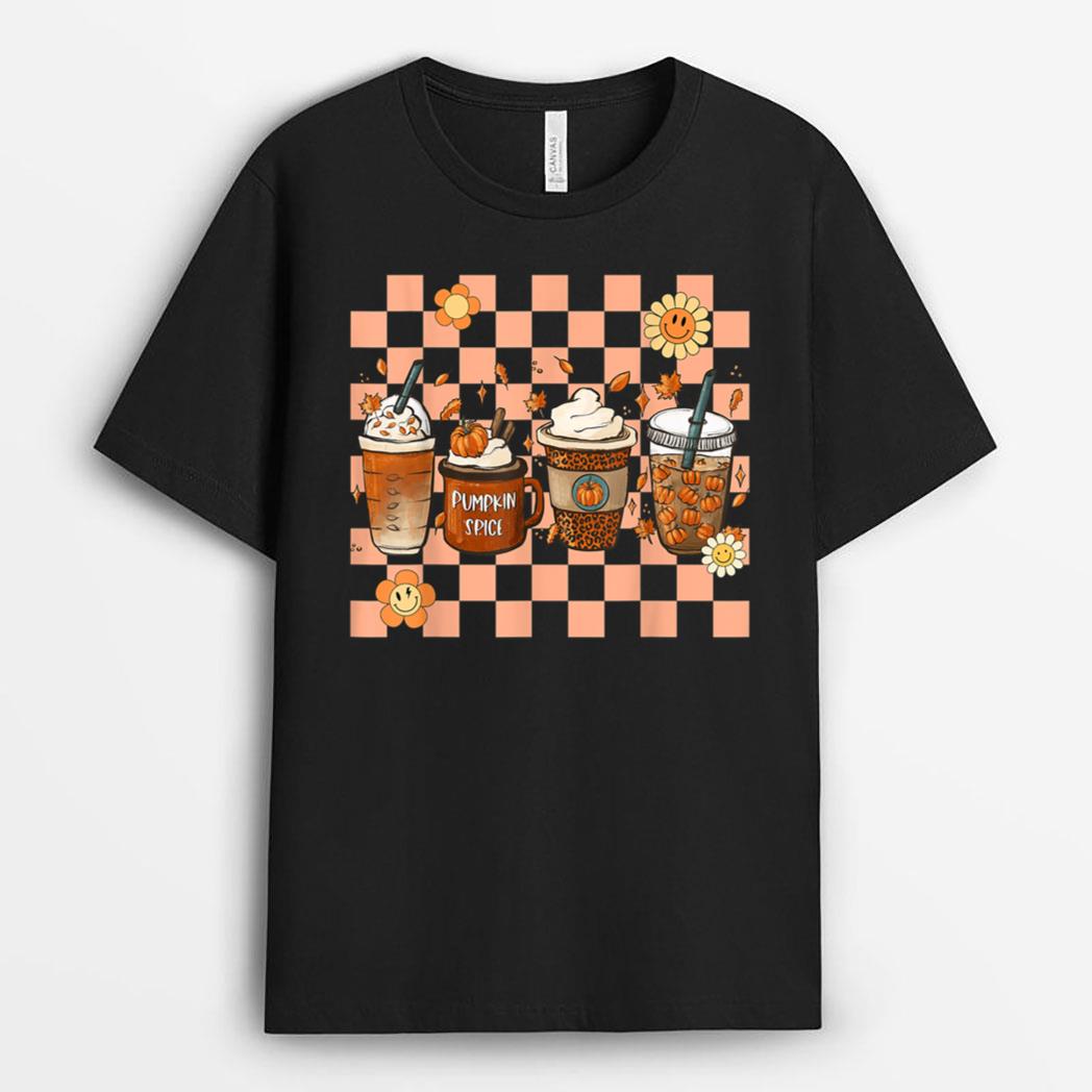 Hippie Fall Coffee Pumpkin Spice Junkie Latte Autumn Coffee T-Shirt