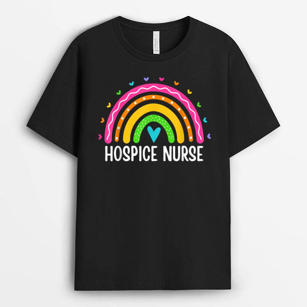 Hospice Care Nursing Rainbow RN Registered Hospice Nurse T-Shirt