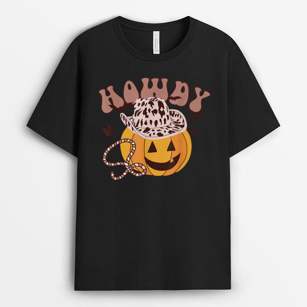 Howdy Pumpkin, Groovy Retro Halloween T-Shirt