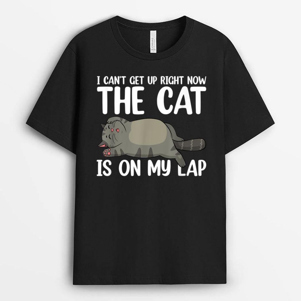 I Canu2019t Get Up Right Now The Cat Is On My Lap Cat T-Shirt