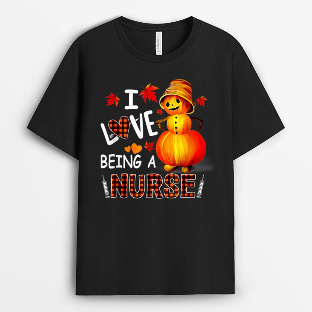 I Love Being Nurse Proud Nurse Pumpkin Man Halloween T-Shirt