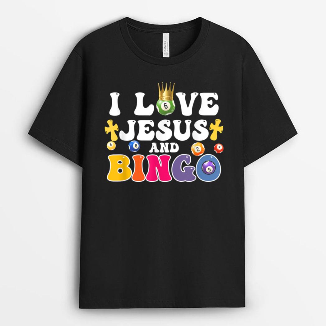 I Love Jesus And Bingo Christian Cross Board Games T-Shirt