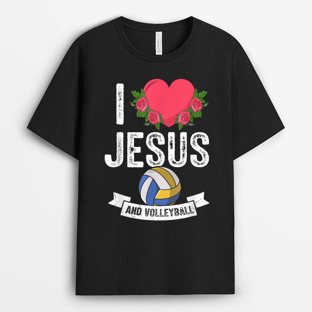 I love Jesus and Volleyball Player Fan Sports Outfit T-Shirt