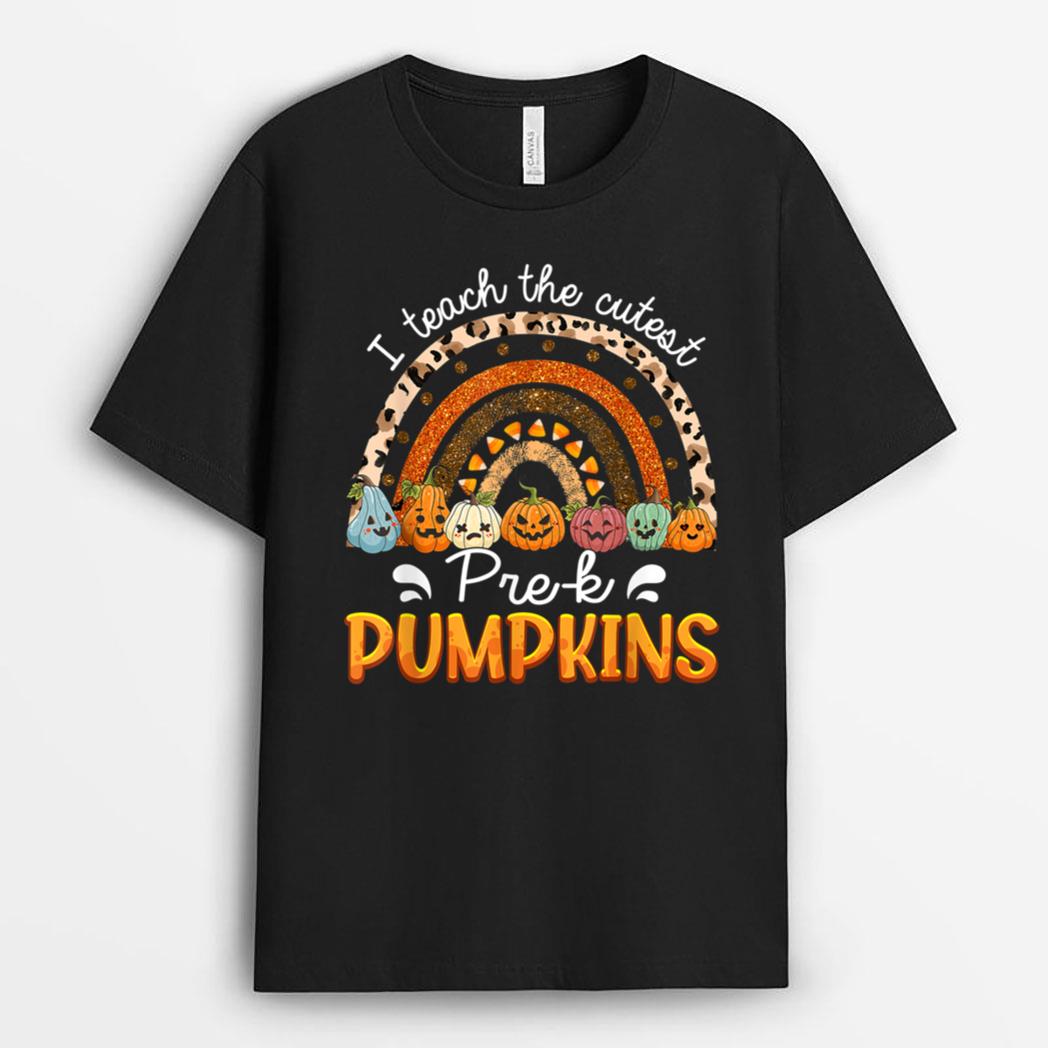 I Teach The Cutest Pre-K In The Patch Rainbow Leopard T-Shirt