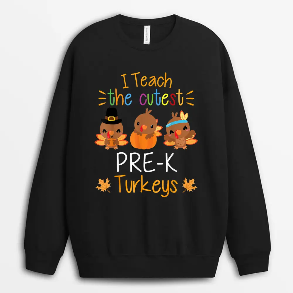 I Teach The Cutest Little Leprechauns Teacher Patricks Day Sweatshirt - Black