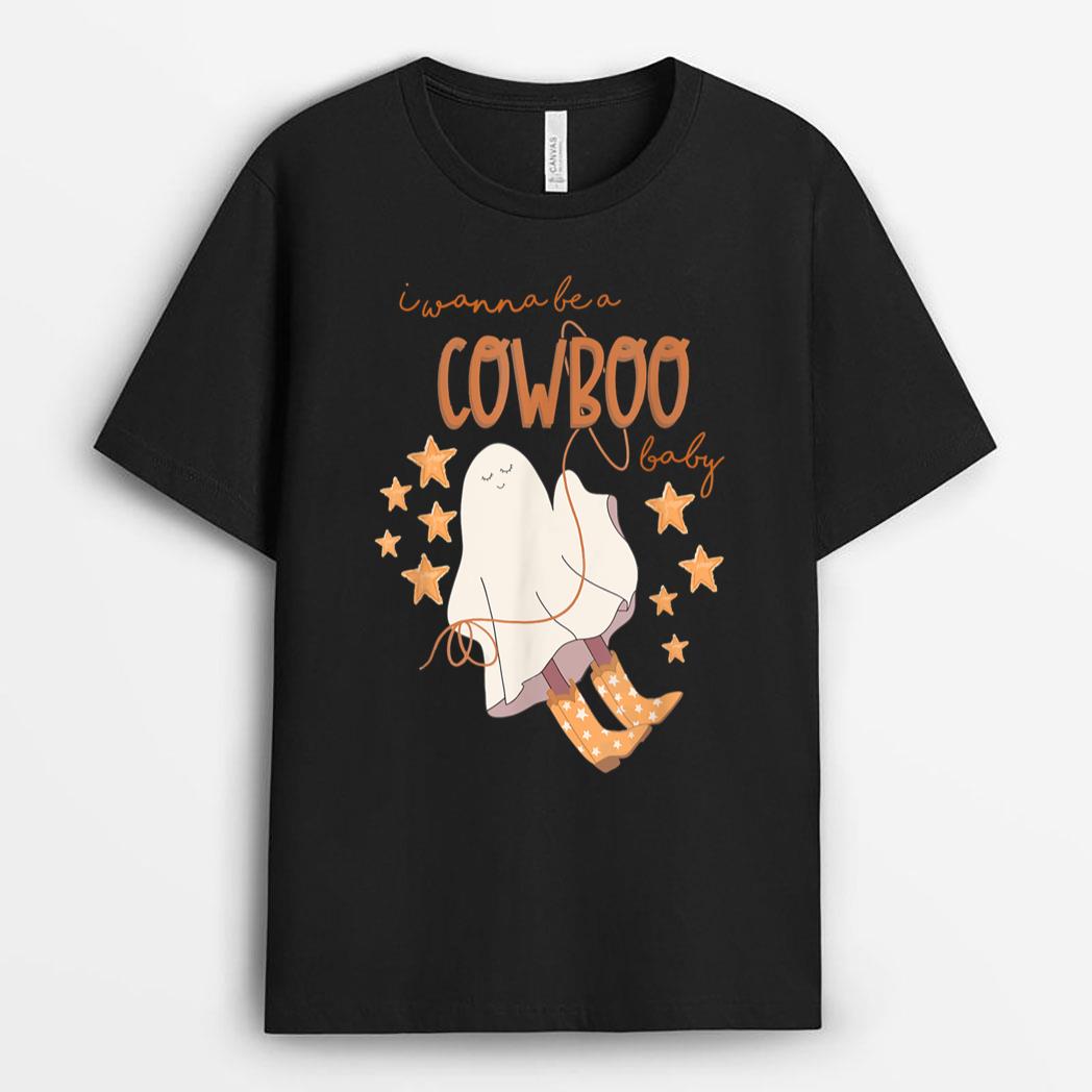 I wanna be a Cowboo baby cute western ghost Halloween T-Shirt