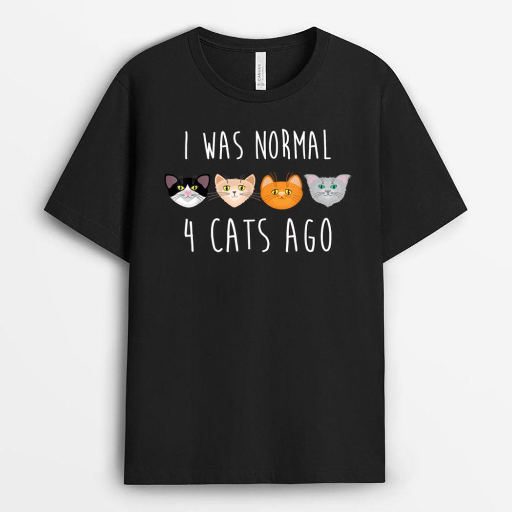I Was Normal 4 Cats Ago T-shirt (funny cat shirt) T-Shirt