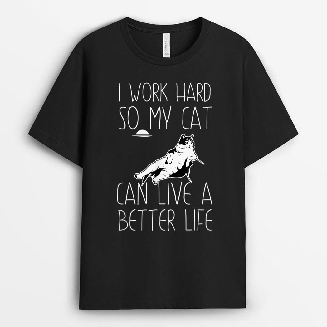 I Work Hard So My Cat Can Have A Better Life Cat Lover Gift T-Shirt