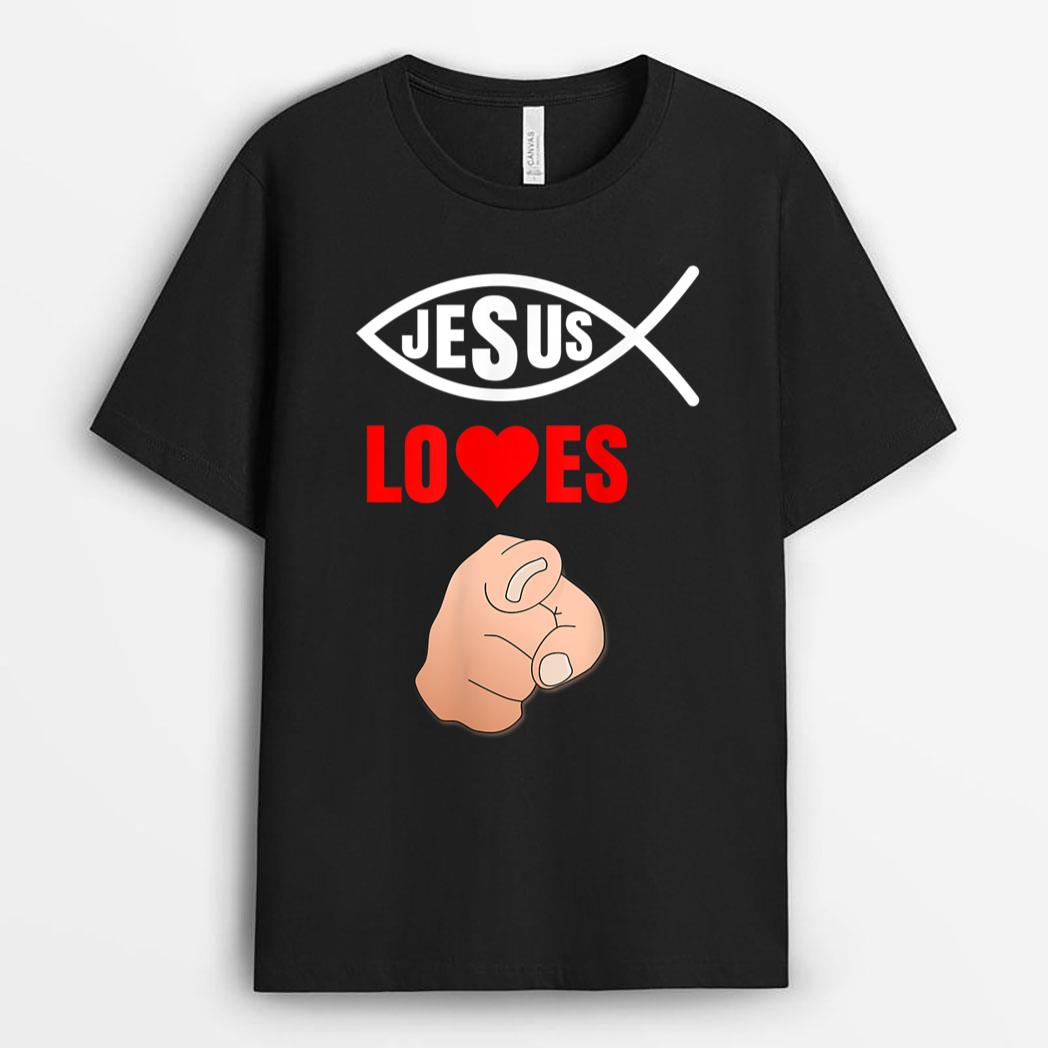 Ichthys Jesus loves you - Christian Ichthus Fish T-Shirt