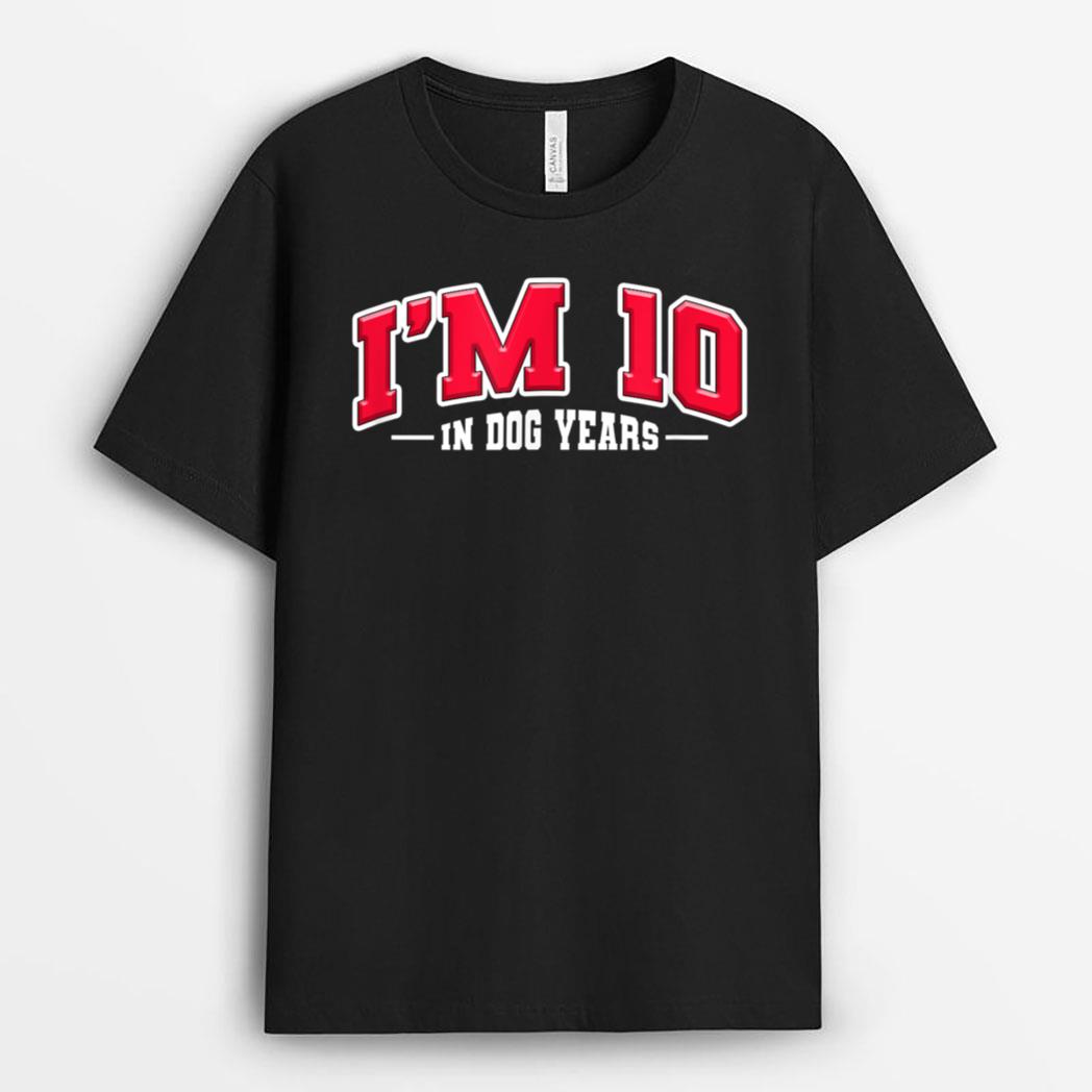 I'm 10 In Dog Years 70 Years Old 70th Birthday Party T-Shirt