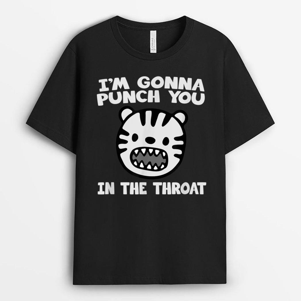I'm Gonna Punch You In The Throat Funny Lion Cat T-Shirt