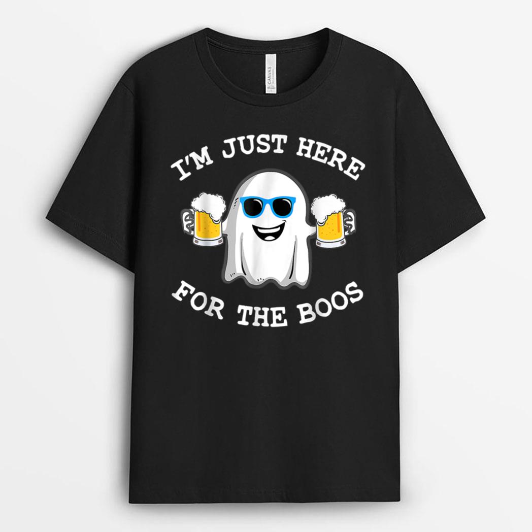 I'm Just Here For The Boos Funny Halloween Beer Drinking T-Shirt