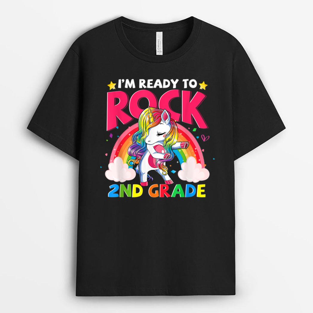 I'm Ready To Rock 2nd Grade Unicorn Girls Back To School T-Shirt