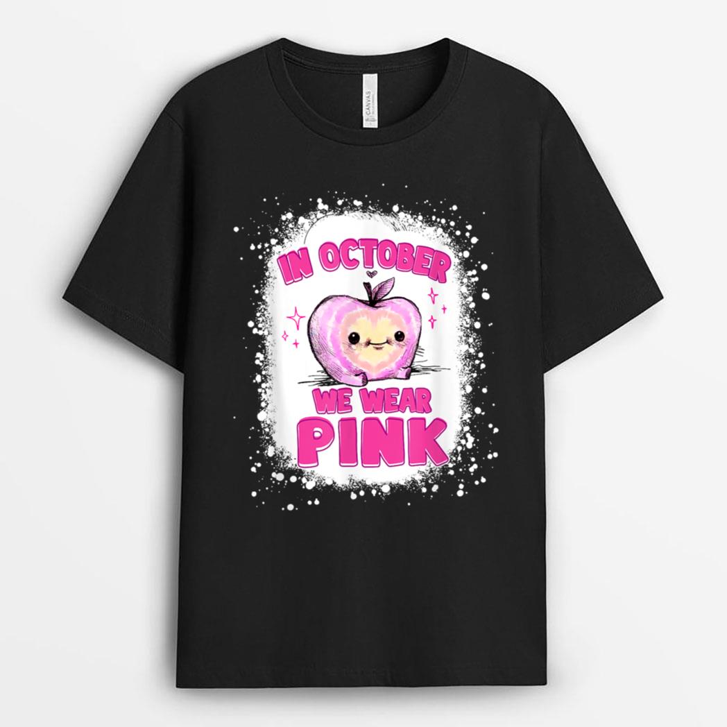 In October We Wear Pink Teacher Breast Cancer Awareness T-Shirt