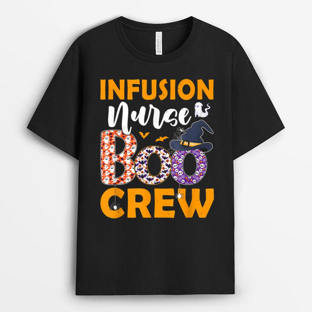 Infusion Nurse Boo Crew Spooky Boo Ghost Halloween Costume T-Shirt