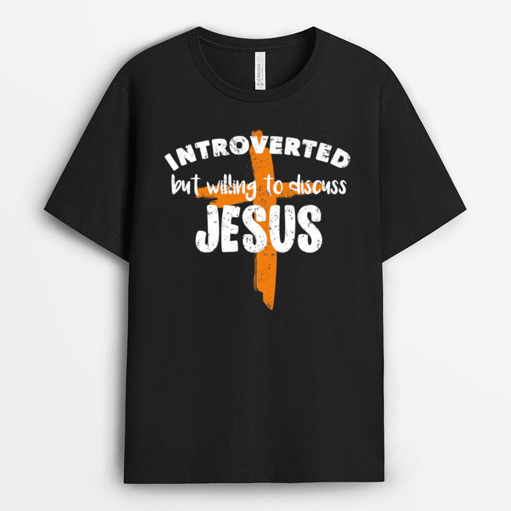 Introverted But Willing To Discuss Jesus Christian Religious Premium T-Shirt